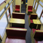 Carriage 106 Original, assembled and painted third class saloon interior.