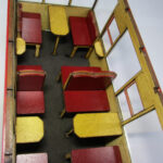 Carriage 101, assembled and painted third class observation end interior.
