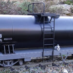 SAR X-Series Tanker Kit (Including 2025 SARCAST Bogies) assembled, painted and completed with addition of couplings and decals.