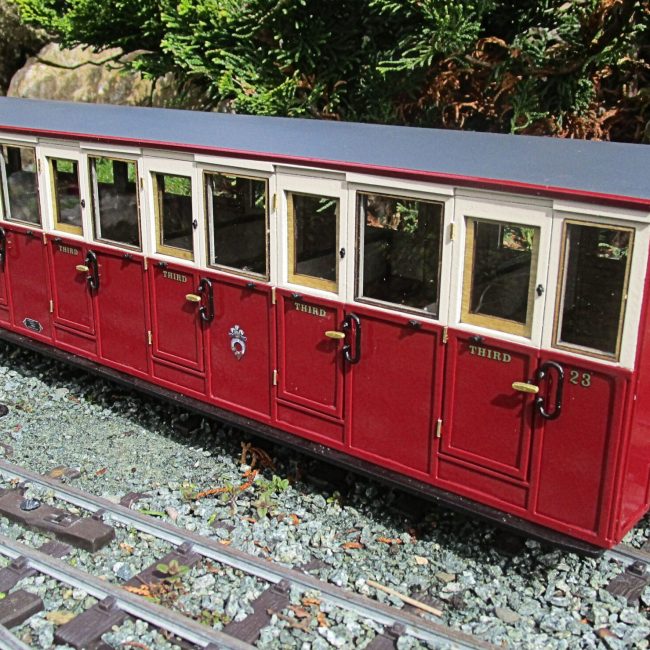 FR Carriage 23  Panelled Condition, kit assembled, painted and completed with addition  of couplings and decals (not included).
