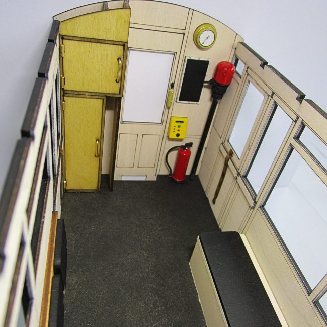 Carriage 124 Kit, Guard's Area, Rear Bulkhead Interior Completed.