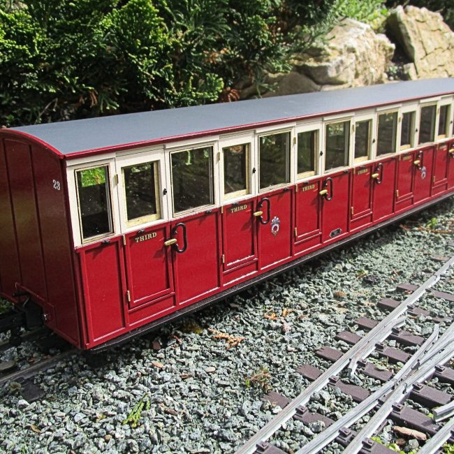 FR Carriage 23  Panelled Condition, kit assembled, painted and completed with addition  of couplings and decals (not included).