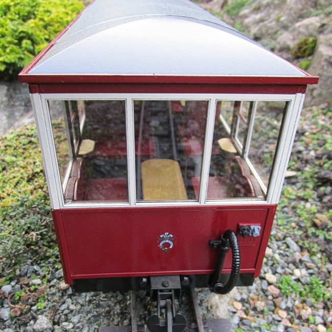 Carriage 101 Kit, assembled, painted and completed with addition of couplings and decals. (Not Supplied)