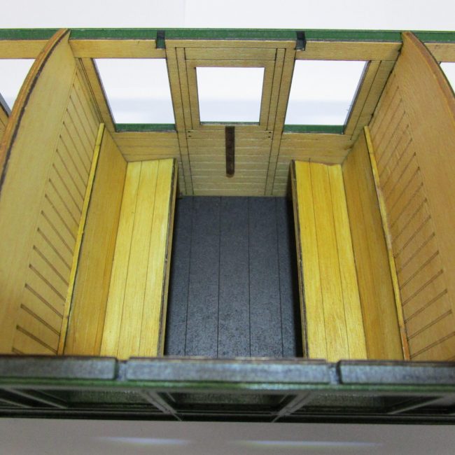 WHR Cut Down Pickering Kit, completed Third Class Compartment interior.